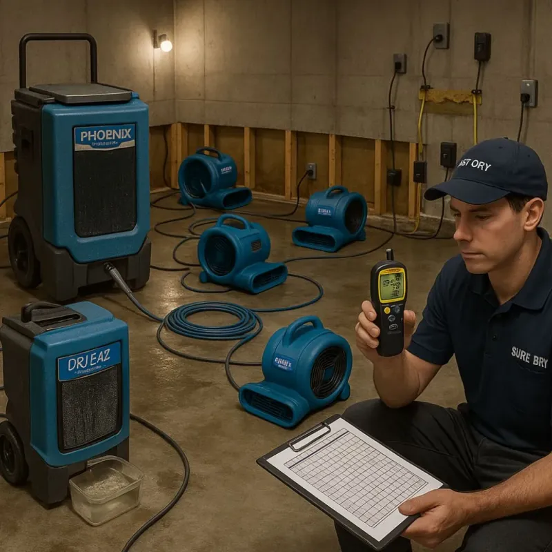 Structural Drying and Dehumidification process in Whitley County, IN